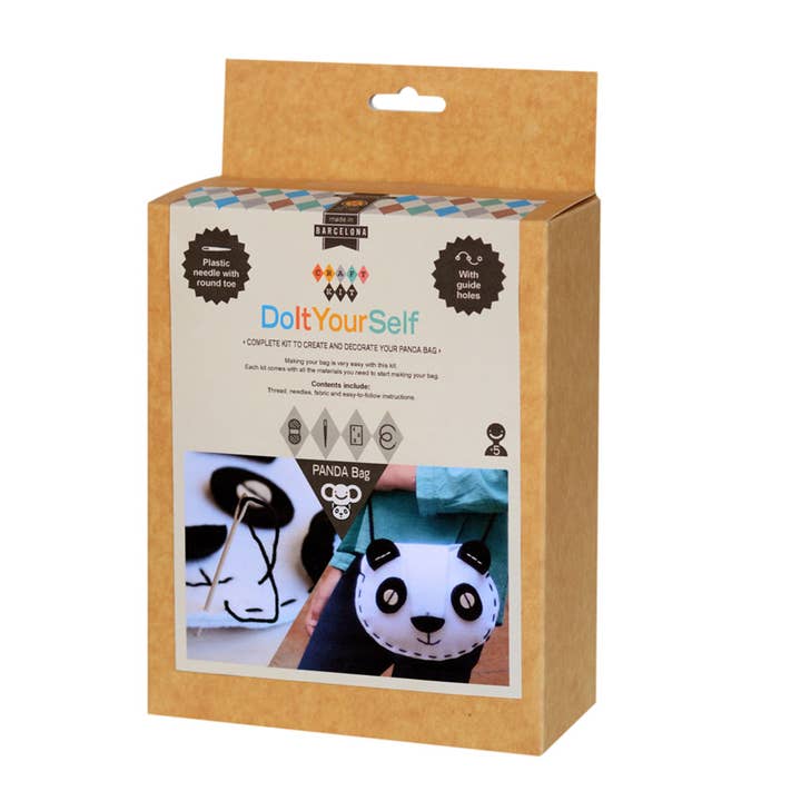 aPunt Barcelona - Vendita all'ingrosso Kit per lavoretti fai da te - Bambini - Kit regalo per bambini per creare una borsa: Panda2