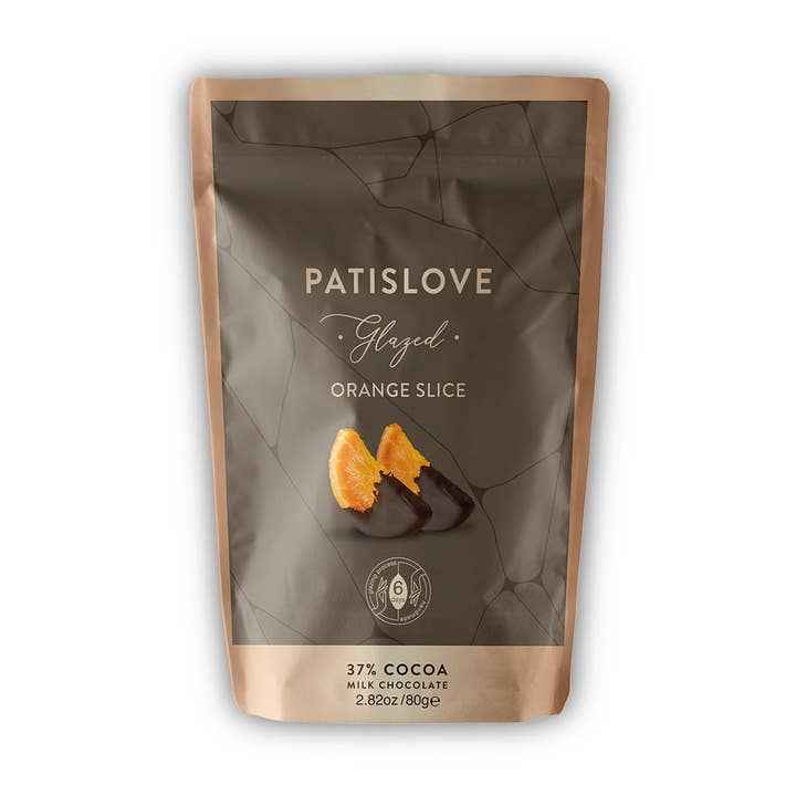 Patis Love Glazed Half Covered Milk Chocolate Orange Slice for wholesale by Choco Nova