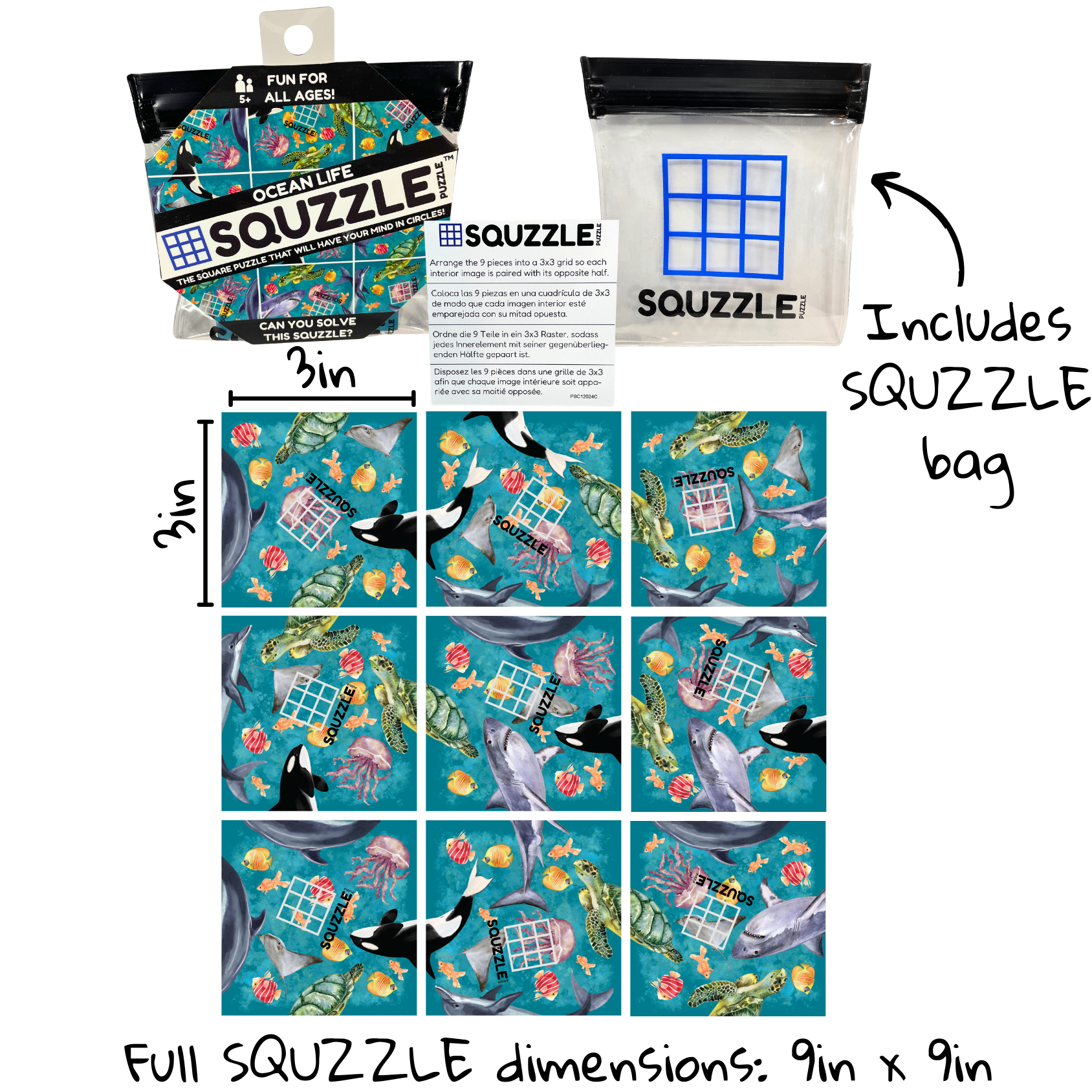 Fun Squared Games - Wholesale Puzzle - Kids - Ocean Life Squzzle Puzzle2