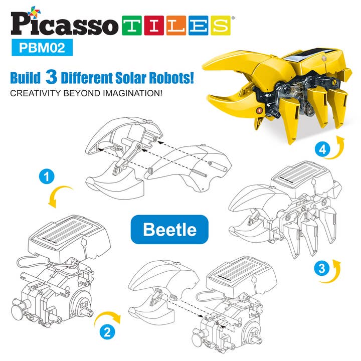 PicassoTiles - Wholesale Building Set - Kids - Solar Powered Dinosaur Robot