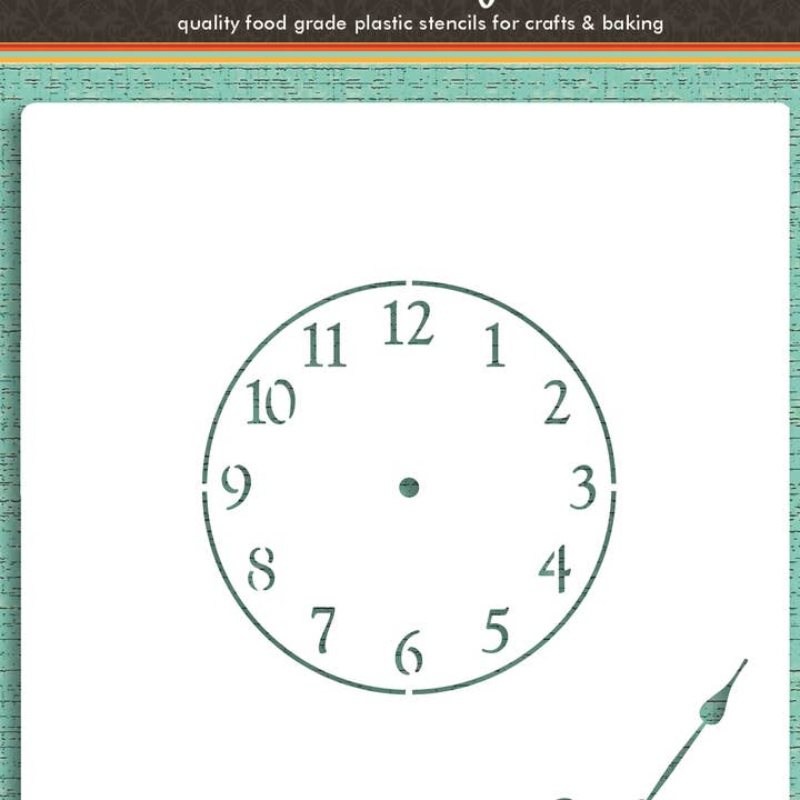 Designer Stencils - Wholesale Stencil - Mini klok met wijzers Koekje en knutselsjabloon1