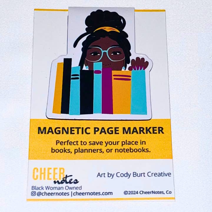 Marque-page magnétique pour étagère | Signets | Littérature noire pour la vente par CheerNotes Greeting Cards & Stationery