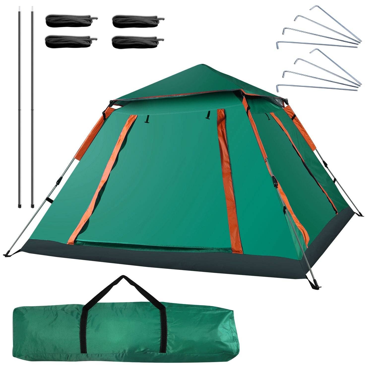 Hard Rock Health Stores - Wholesale Tent - 4-5 Person Camping Tent Outdoor Foldable Waterproof Tent with 2 Mosquito Nets Windows Carrying Bag for Hiking Climbing Adventure Fishing4