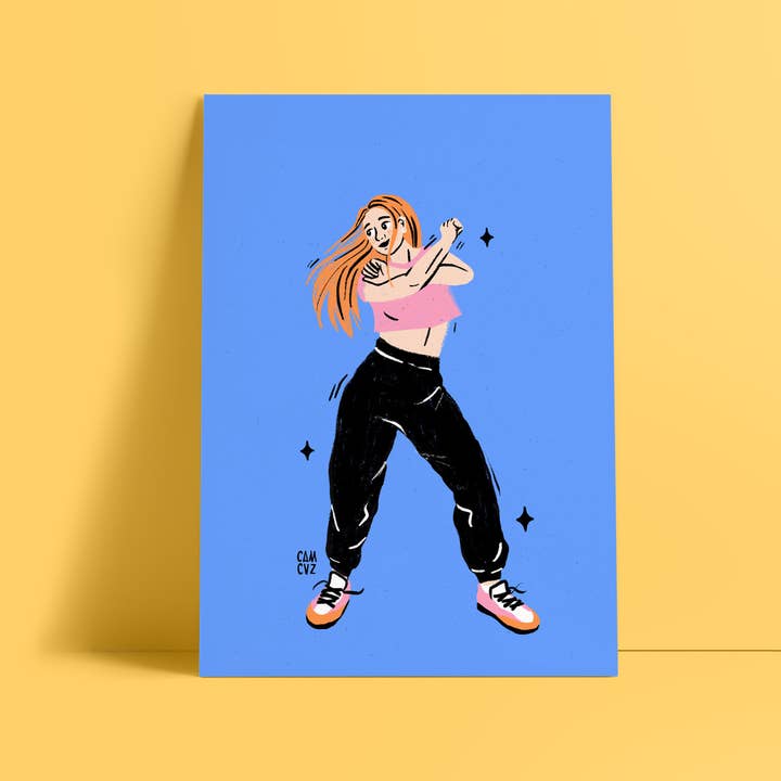 Camille Cauvez illustration et papeterie - Wholesale Poster - Displays dancer "hip hop" | dancer, sport, streetwear