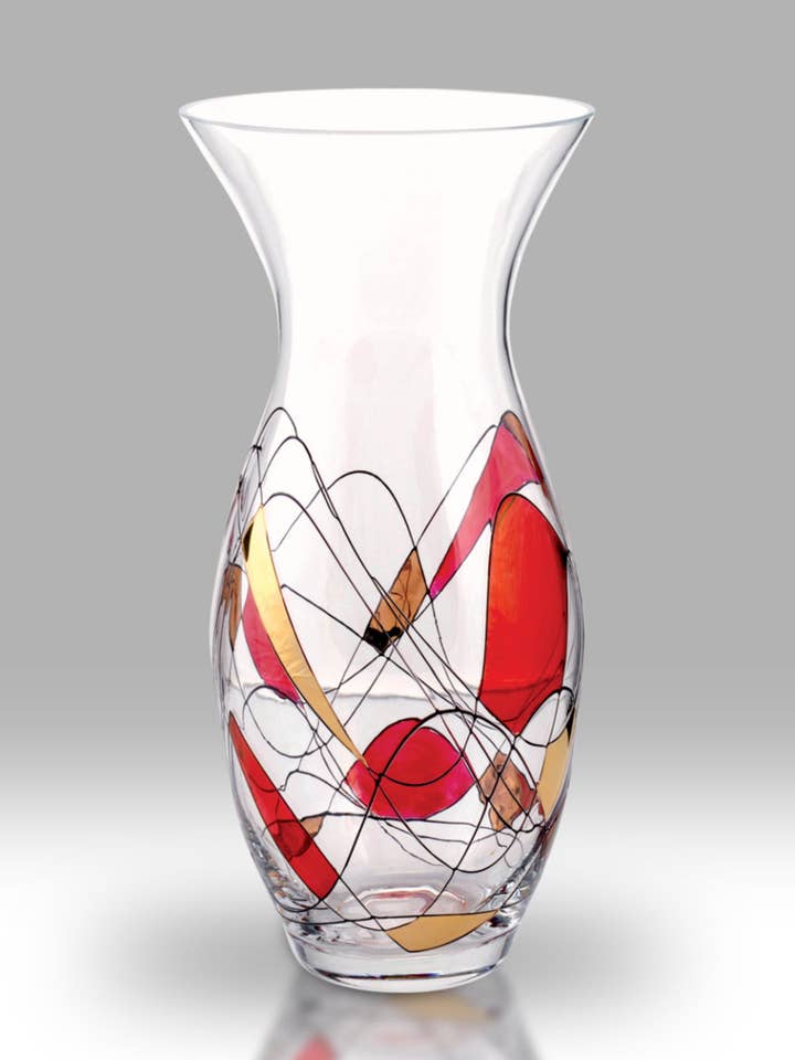 Ruby Mosaic - 31 cm Tulip Vase for wholesale by Nobile Glassware Ltd.