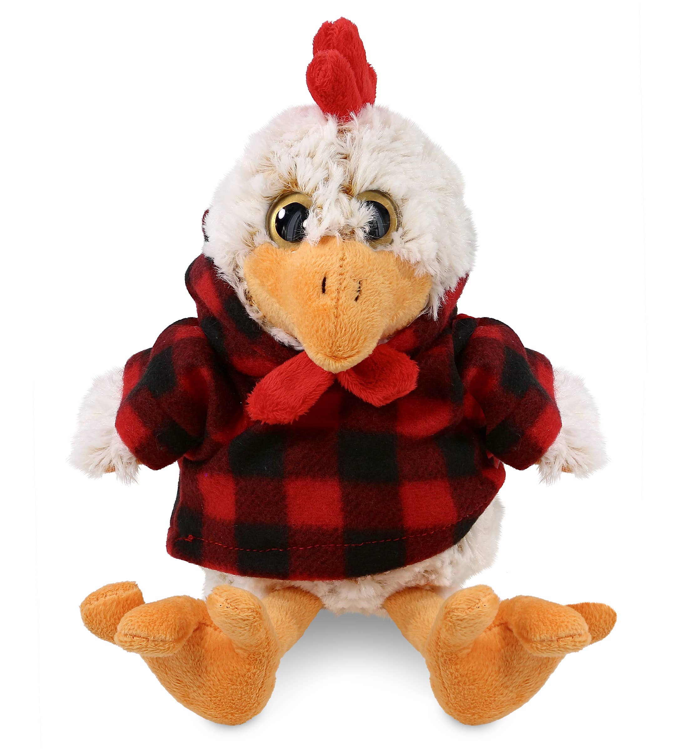 Cota Global - Wholesale Stuffed/Plush Toy - Kids & Baby - Plush Red Plaid Hoodie - Super-Soft Plush - Sitting Rooster0