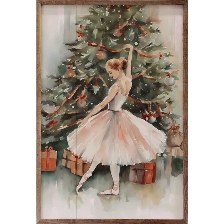 Kendrick Home - Wholesale Christmas Wall Art - Dancer By Christmas Tree