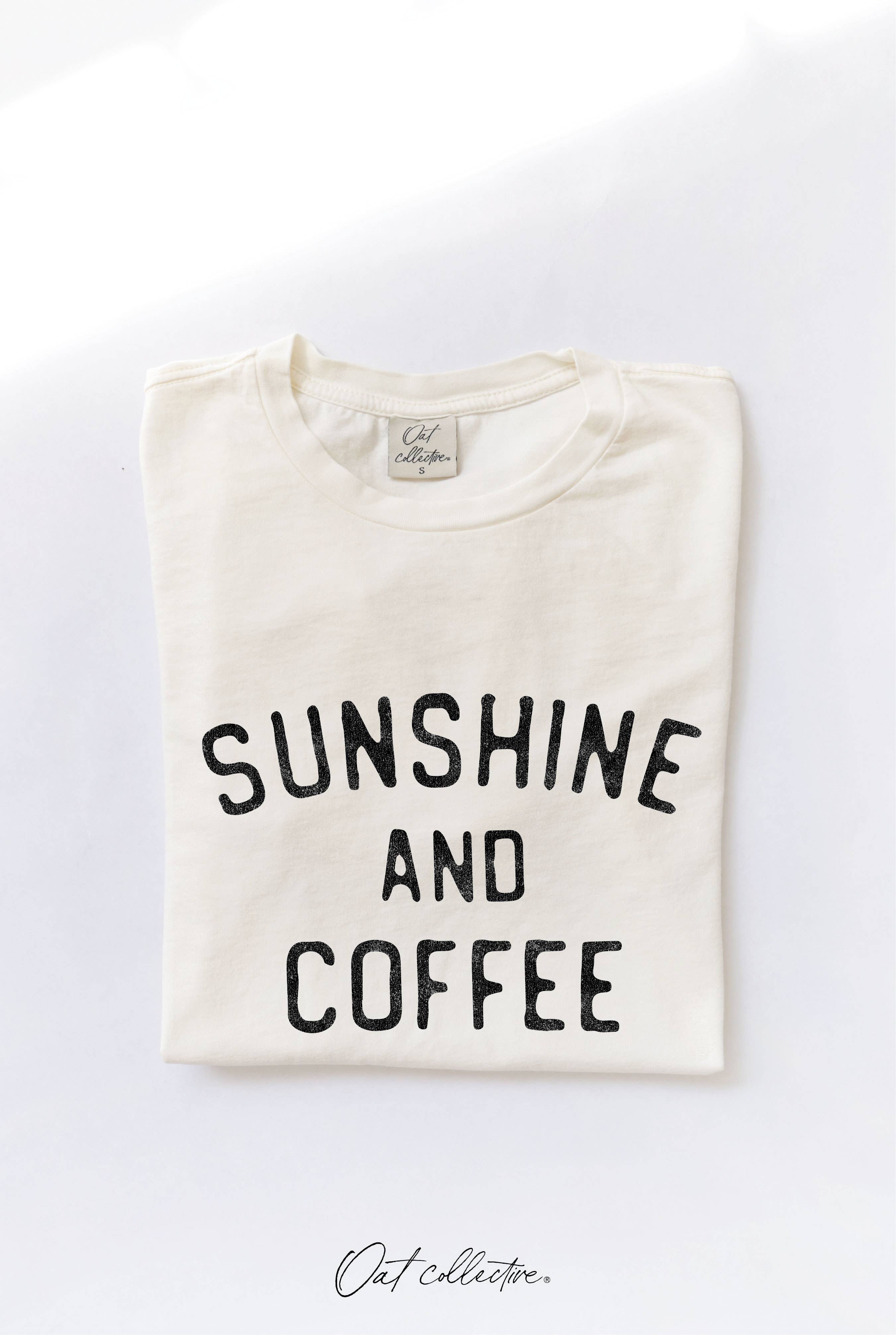 OAT COLLECTIVE - Wholesale Screen Printed T-Shirt - Women's - SUNSHINE AND COFFEE Mineral Graphic Top 0