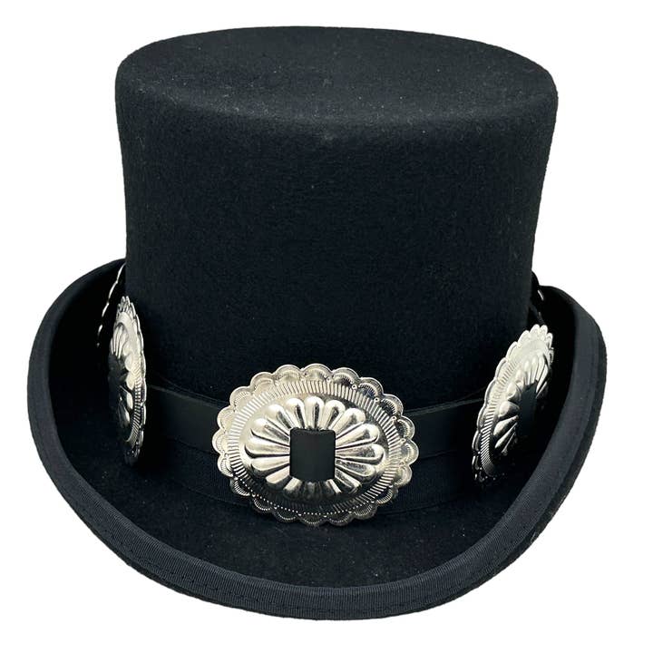 HTPK131 FUNK PLUS TOPHAT MED JUMBO WESTERN CONCHO for engroshandel hos Funk Plus