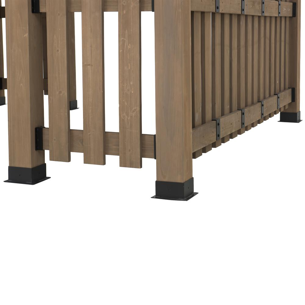 Giniverse108 - Wholesale Outdoor Ornament/Decor - Sienna Outdoor Cedar Wood Framed Hot Tub Gazebo with Steel Hardtop, Matte Black4