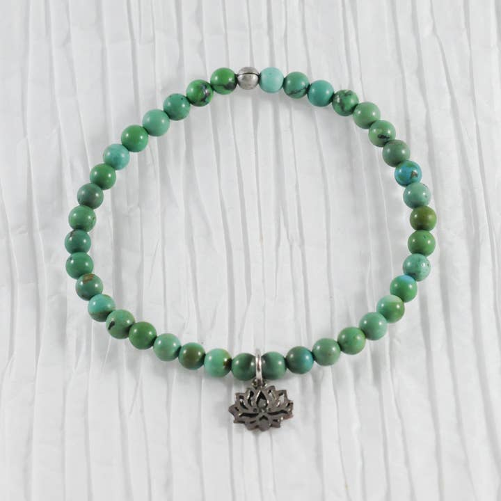 Turquoise with Lotus Bracelet for wholesale by Marsha Marsha Jewelry
