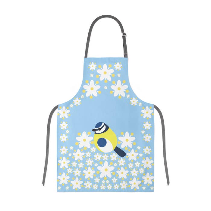 I Like Birds Apron Blue Tit Blue for wholesale by My Gifts Trade