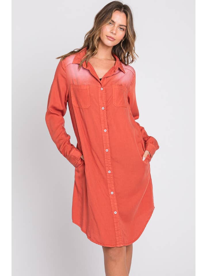 ZiA Apparel - Wholesale Dress - Women's - Washed Shirts Denim Dress 8
