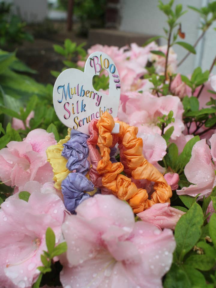 Bloom Scrunchies for wholesale by Jaskirt Mandahar Silk