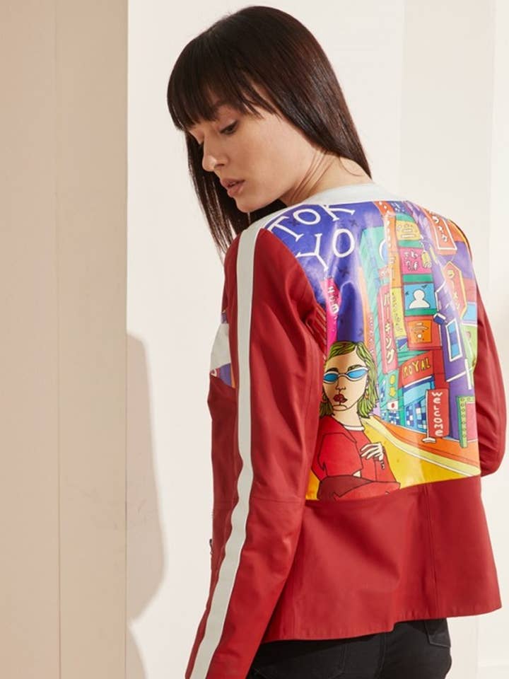 Ikigai Women's Tokyo Leather Jacket for wholesale by Deriderim