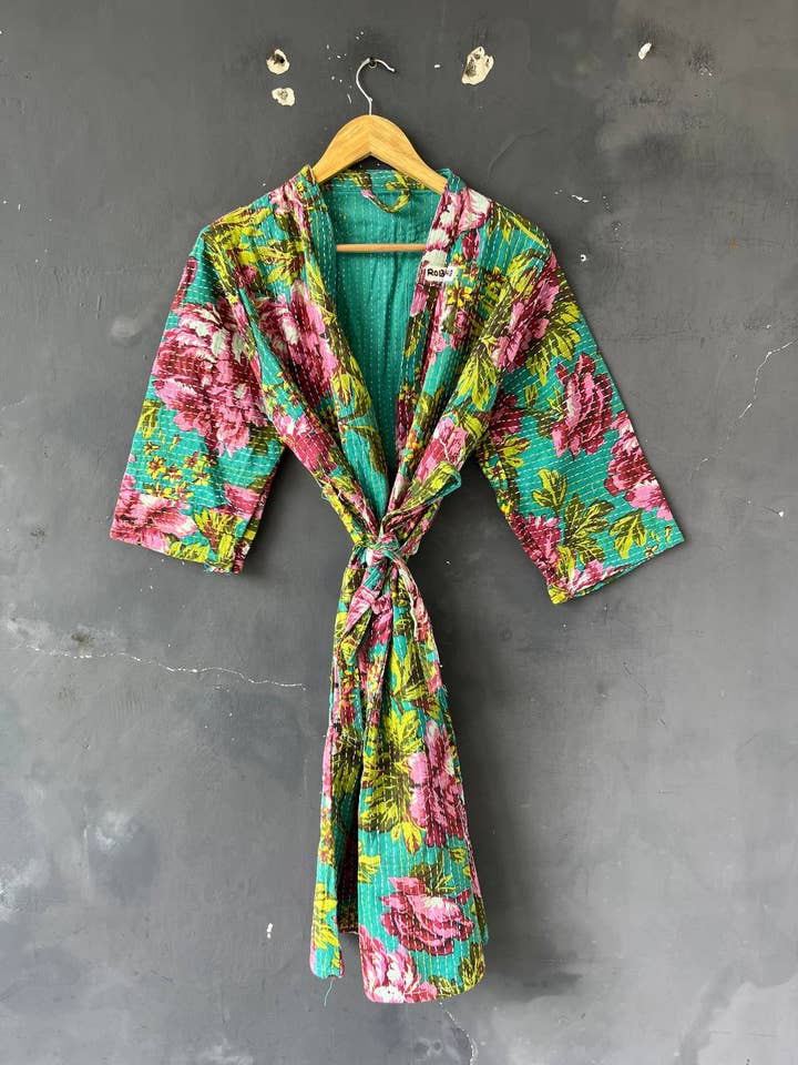Bhawana Handicrafts - Vente Kimono – femme - Robes de chambre, veste, kimono, robe de nuit Kantha 1