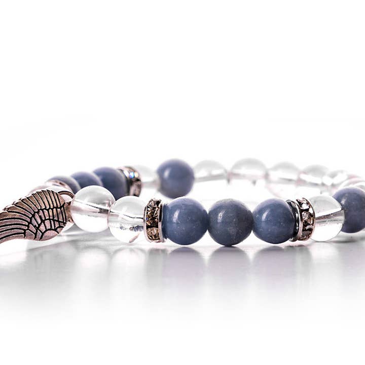 VitaJuwel USA - Wholesale Beaded Bracelet - Crystal Bracelet | GUIDANCE - Angelite, Quartz & Angel Wing1