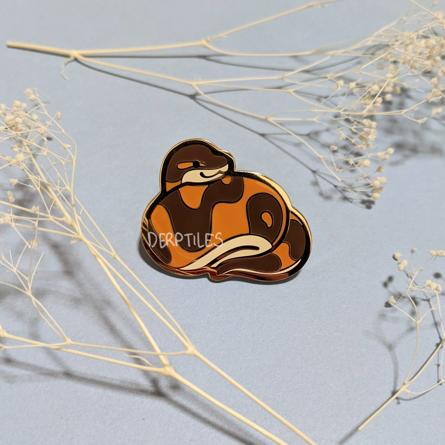 Derptiles - Wholesale Lapel Pin/Button - Ball Python Enamel Pin0