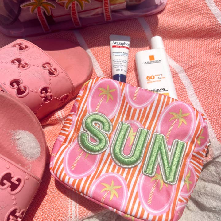 KENZKUSTOMZ - Wholesale Pouch - Women's - Sun - Pink Palm Tree Mini