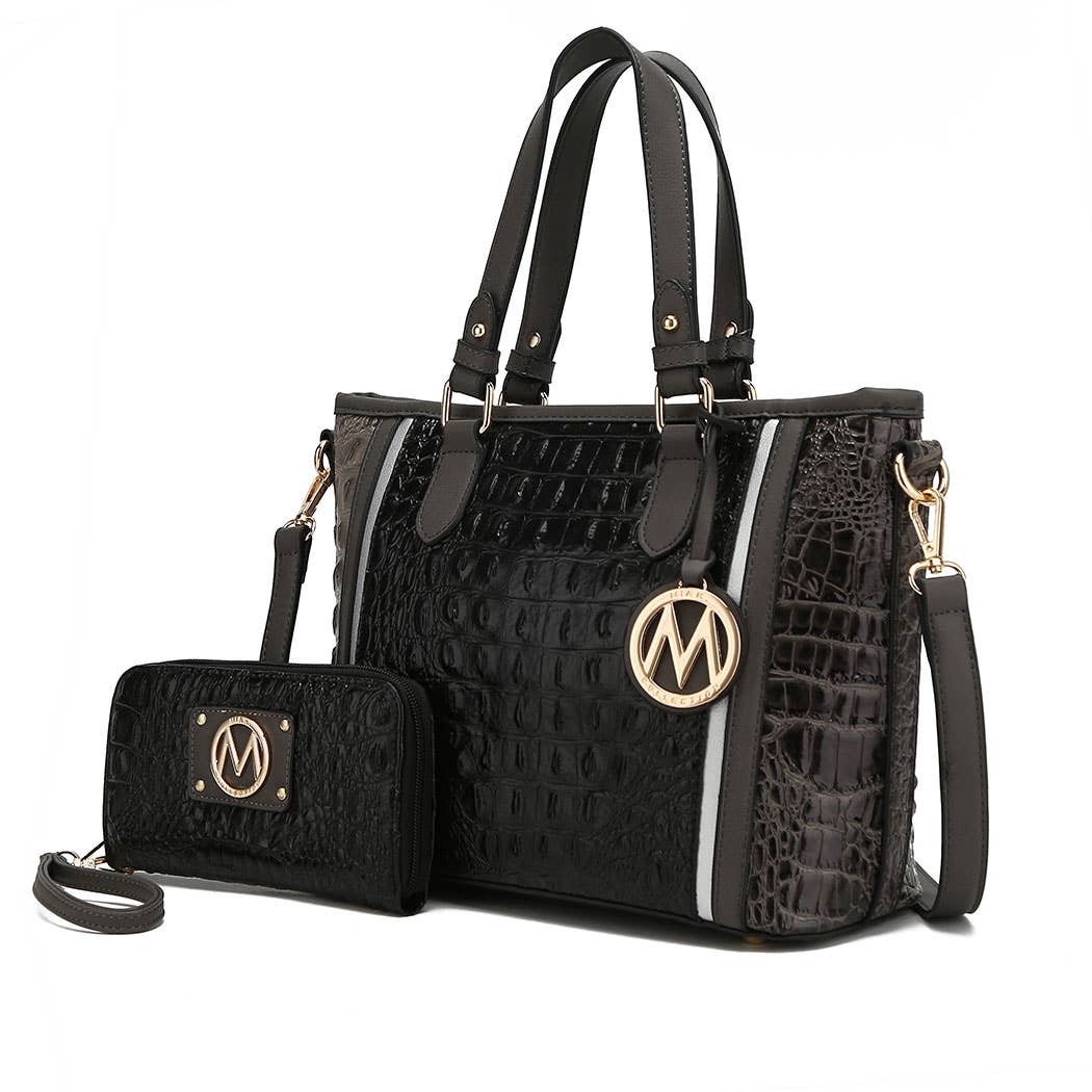 MKF Collection – Großhandel Tragetasche – Damen – MKF Lizza Croco Henkeltasche mit Prägung für Damen von Mia K1
