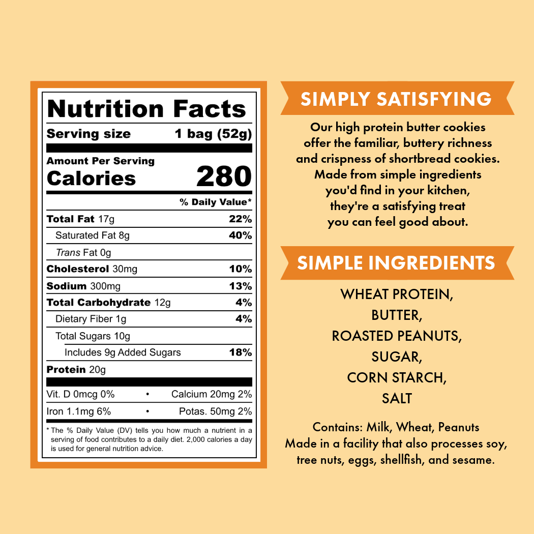 Caltein - Wholesale Cookie - Protein Butter Cookies | Sampler 4-Pack | High Protein Snack6