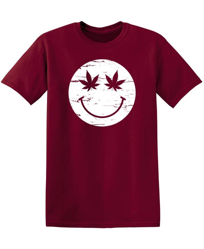 Feelin Good Tees - Wholesale Screen Printed T-Shirt - Unisex - Weed Smile Face12