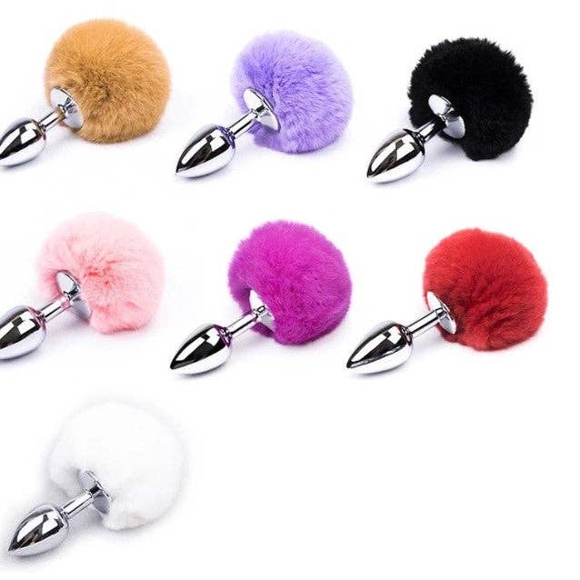 VIGOR - Wholesale Sex Toy - Bunny Tail Butt Plug Baby Pink Or White Variations6