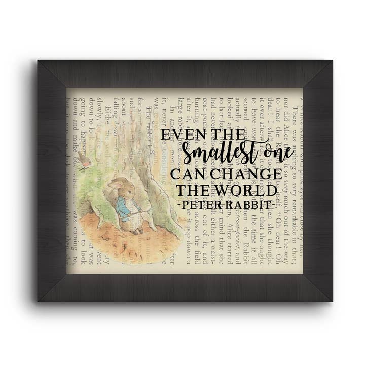 Even The Smallest One Can Change The World With Peter Rabbit for wholesale by Cecelia Rose Book Page Art