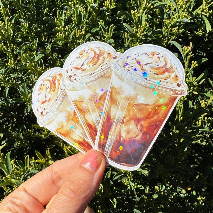 Julia Ockert - Wholesale Sticker - Matcha Latte & Iced Coffee Glitter Stickers3