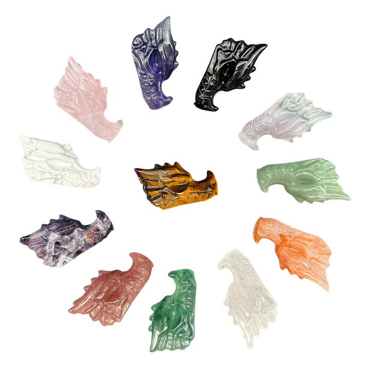 Foliesbijoux - Wholesale Decorative Figurine - Rock crystal dragon head figure1