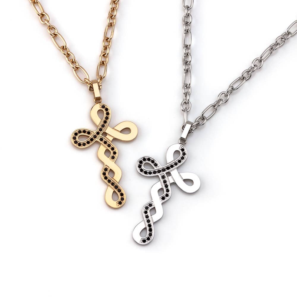 Shebiju - Wholesale Link & Chain Necklace - Steel Cross Necklace GKN230805220