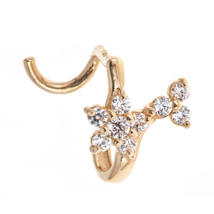 Zahav Jewelry - Vendita all'ingrosso Piercing ad anello per naso - Anello da naso 10kt | Anello da naso a fiore I in oro massiccio | Anello da naso in oro | Perno da naso in oro | Gioielli in oro I Gioielli per tutti i giorni