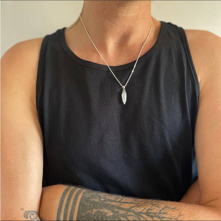 Xander Kostroma – Engroshandel Halskæde med vedhæng – Herre Chunky 925 sølv længere længde skåret vedhæng halskæde1