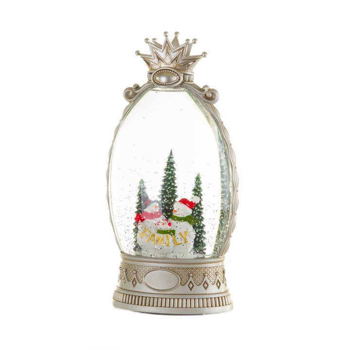 Starlight Collection - Wholesale Snow Globe - Musical Silver LED Snowman Family Snow Globe
