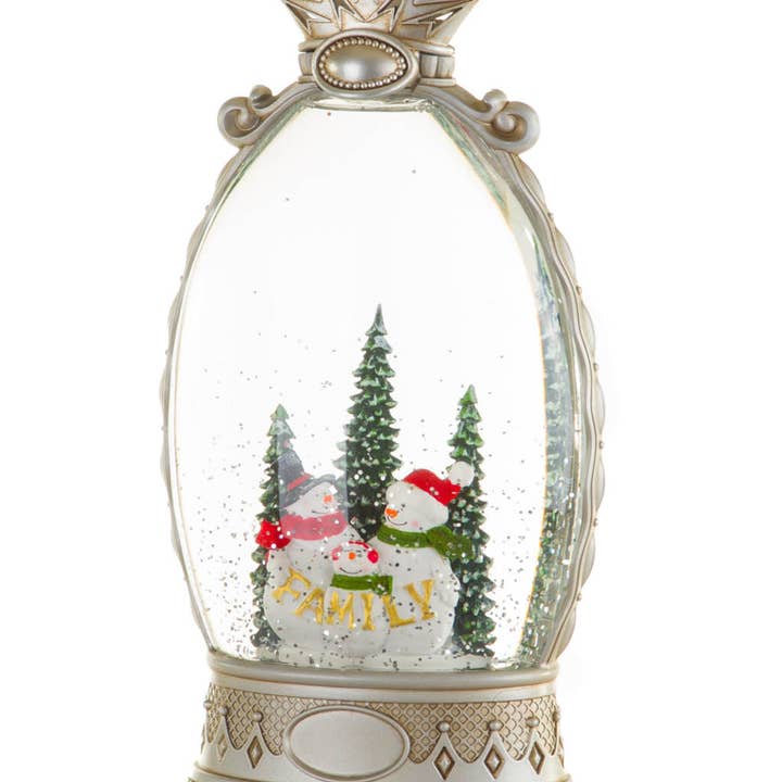 Starlight Collection - Wholesale Snow Globe - Musical Silver LED Snowman Family Snow Globe0