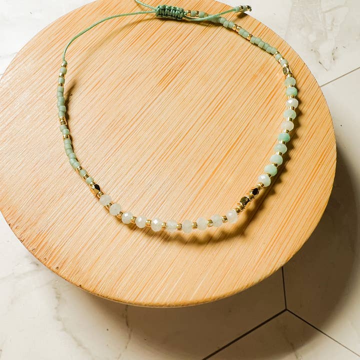 Santore Jewelry Company - Wholesale Beaded Bracelet - Lulu: Gemstone and Seed Bead Thread Bracelet - Adjustable5