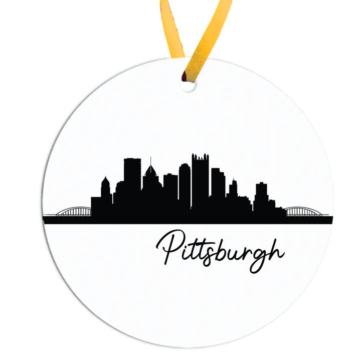 Adorno Circular de Cerámica con el Horizonte de Pittsburgh para venta al por mayor de Gifted Hands Gifts