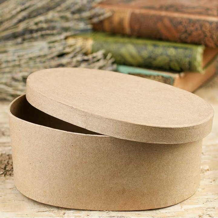 Factory Direct Craft - Wholesale Decorative Box - Oval Paper Mache Boxes - 7" L x 5" W x 3" H3