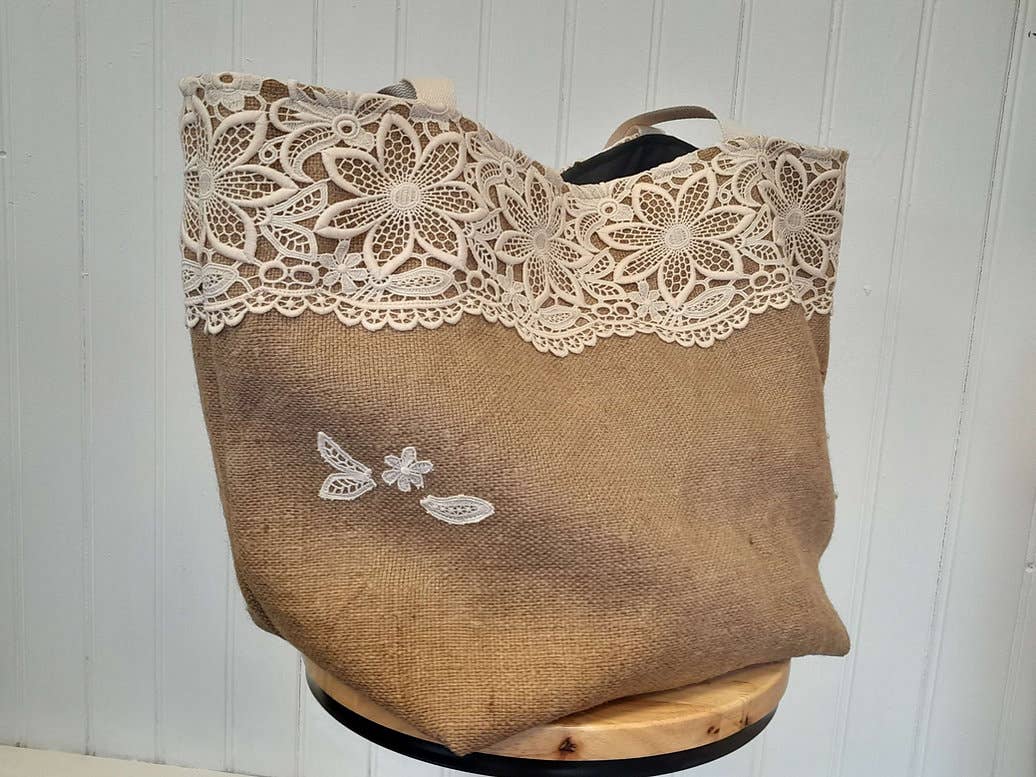 Les Sacs de Théane - Wholesale Tote Bag - Women's - Jute and guipure tote bag3