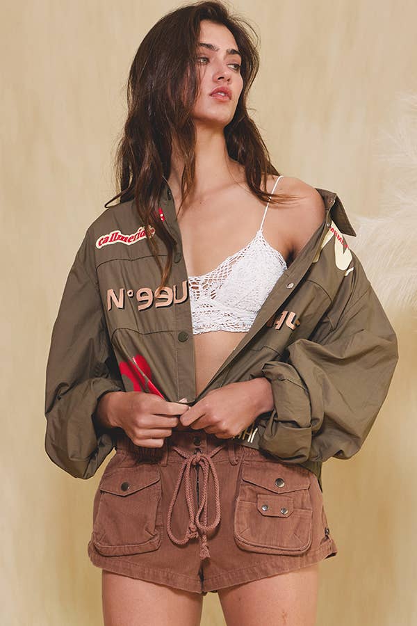 BUCKETLIST INC - Wholesale Shorts - Women's - IP5361 Cargo Style Utility Slouchy Solid Shorts19