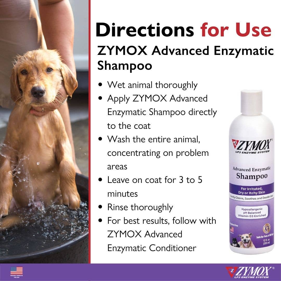 Pet Palette Distribution - Wholesale Pet Shampoo - Dog - Zymox Advanced Enzymatic Shampoo 12oz4