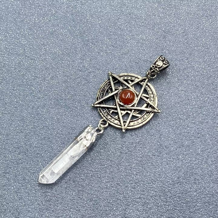 Mio Queena - Wholesale Spiritual Stone/Crystal - Stone & Crystal Pentagram Charm Pendant - CS13