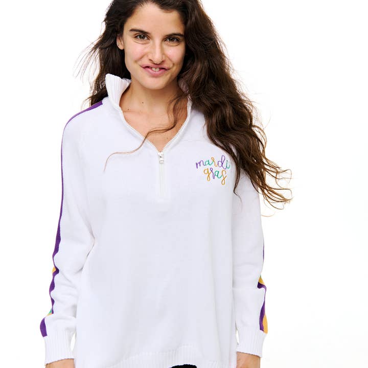 Mardi Gras kvart lynlås sweater SM STØRRELSE PK for engroshandel hos SongLily