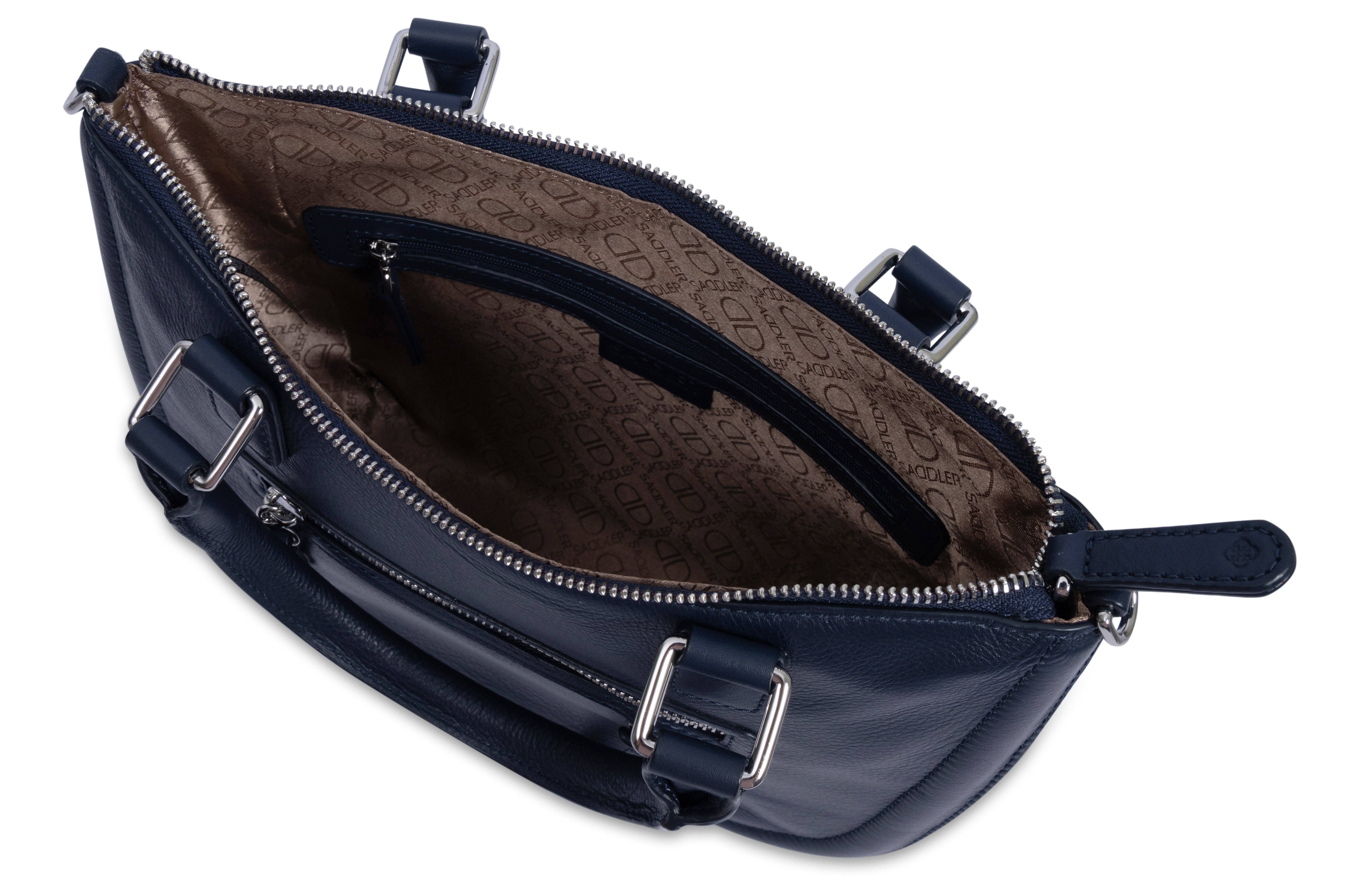 SADDLER – Großhandel Henkeltasche – Damen – SADDLER "Chloe" Echtleder-Handtasche mit zwei Griffen und Umhängegurt - Handgefertigt, mit Erinnerungsbeutel1