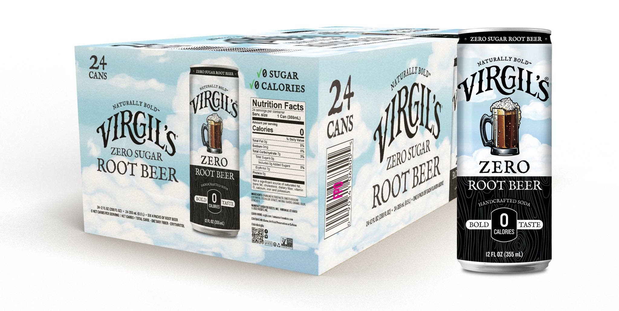 Reed’s, Inc. - Wholesale Soda/Carbonated Drink - VIRGIL'S ZERO SUGAR ROOT BEER 24 PACK
