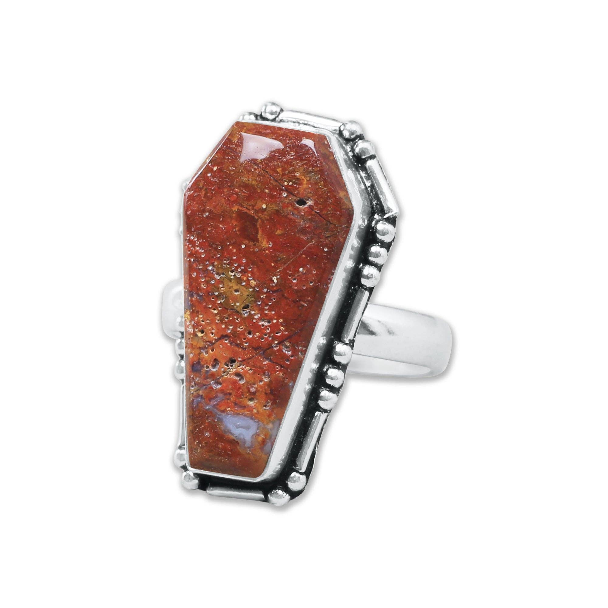 Handmade Jewels – wholesale Cocktail/Statement Ring – Hantverksmässiga kistformade statementringar – Blandade ädelstenar (US-storlekar 6–10, Ej justerbara)7