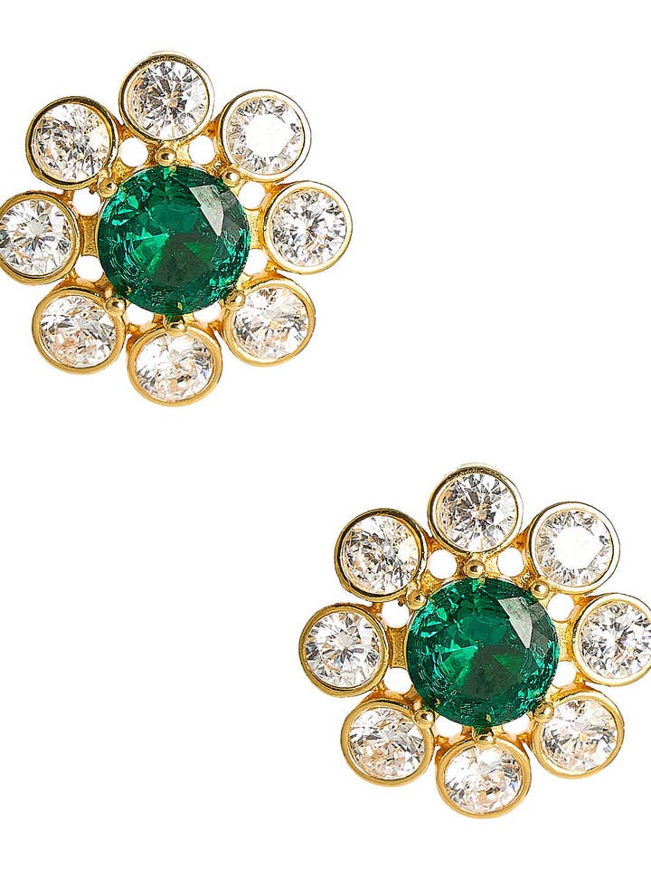 Kelly- Smaragd Ørestikker- 18k Guldbelagt - Belle of the Ball Kollektion- WS for engroshandel hos Lisi Lerch