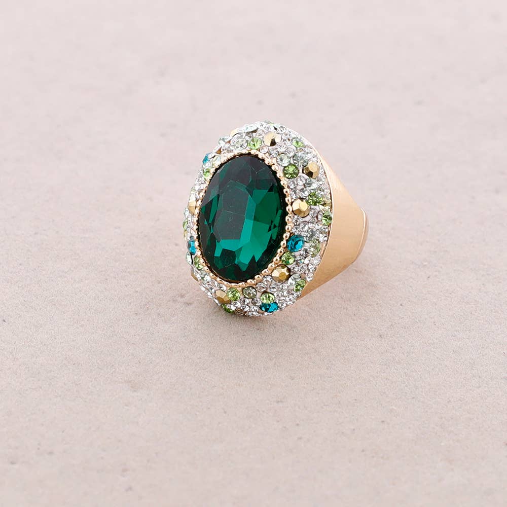 Azul Anillo Elastico Metal Cristales de venta al por mayor en Faire5