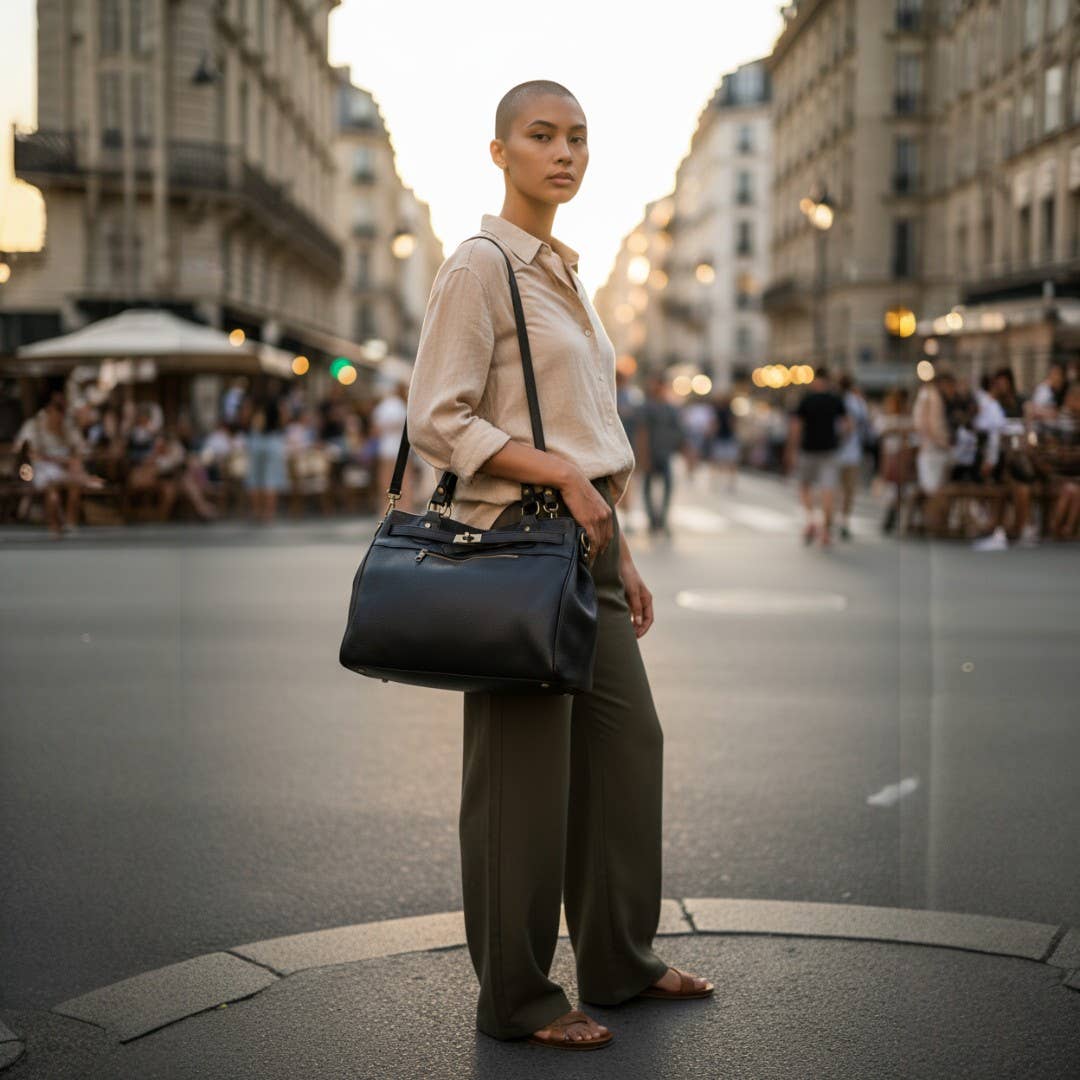 ZEEN - Wholesale Shoulder Bag - Women's - LEILA Nero leather bag2