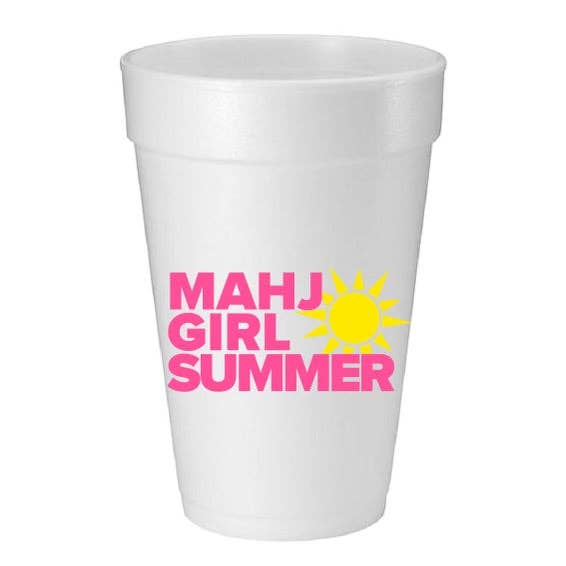 Mahji Mamas - Wholesale Disposable Cup - “MAHJ GIRL SUMMER" MAHJONG FOAM CUPS0